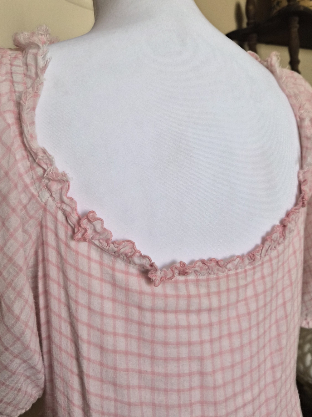 Loveshackfancy Cotton Pink Gingham Cottagecore Dress - Picture 3 of 8
